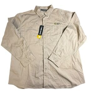 Dri Duck Men XL ROP Ripstop Work Shirt Khaki Tan Long Sleeve Stretch New South